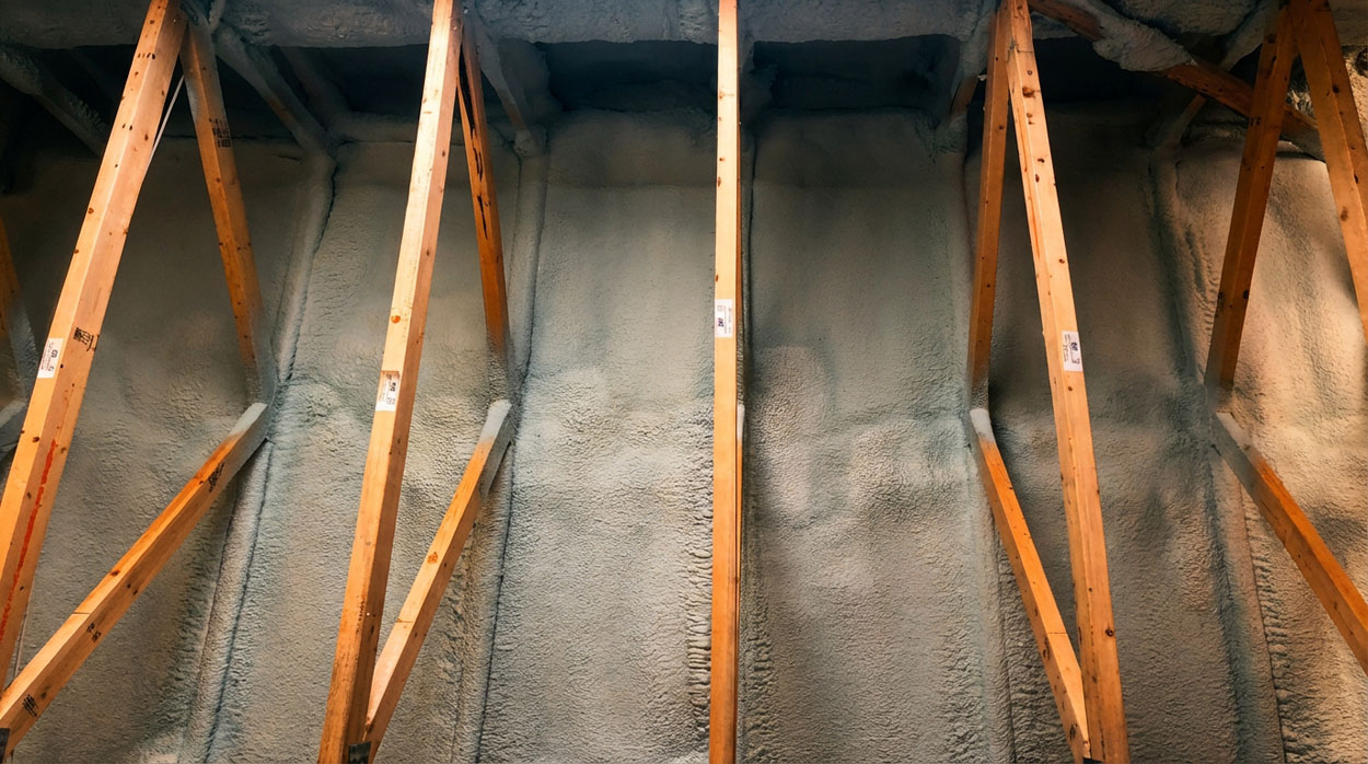 Attic spray foam insulation in a Denver home